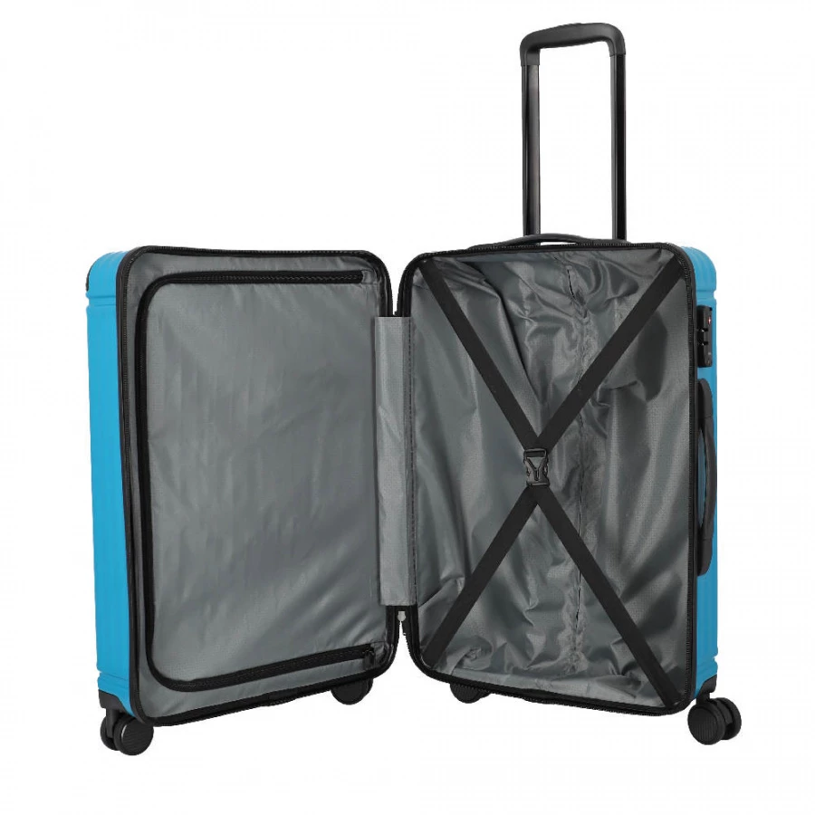Travelite Cruise 4-Rollen Trolley M 67 Cm Türkis 4 Travelite Cruise 4-Rollen Trolley M 67 Cm Türkis – Bild 4