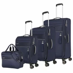 Travelite Miigo Trolley-Set 4tlg S-M-L Und Bordtasche Tiefseeblau