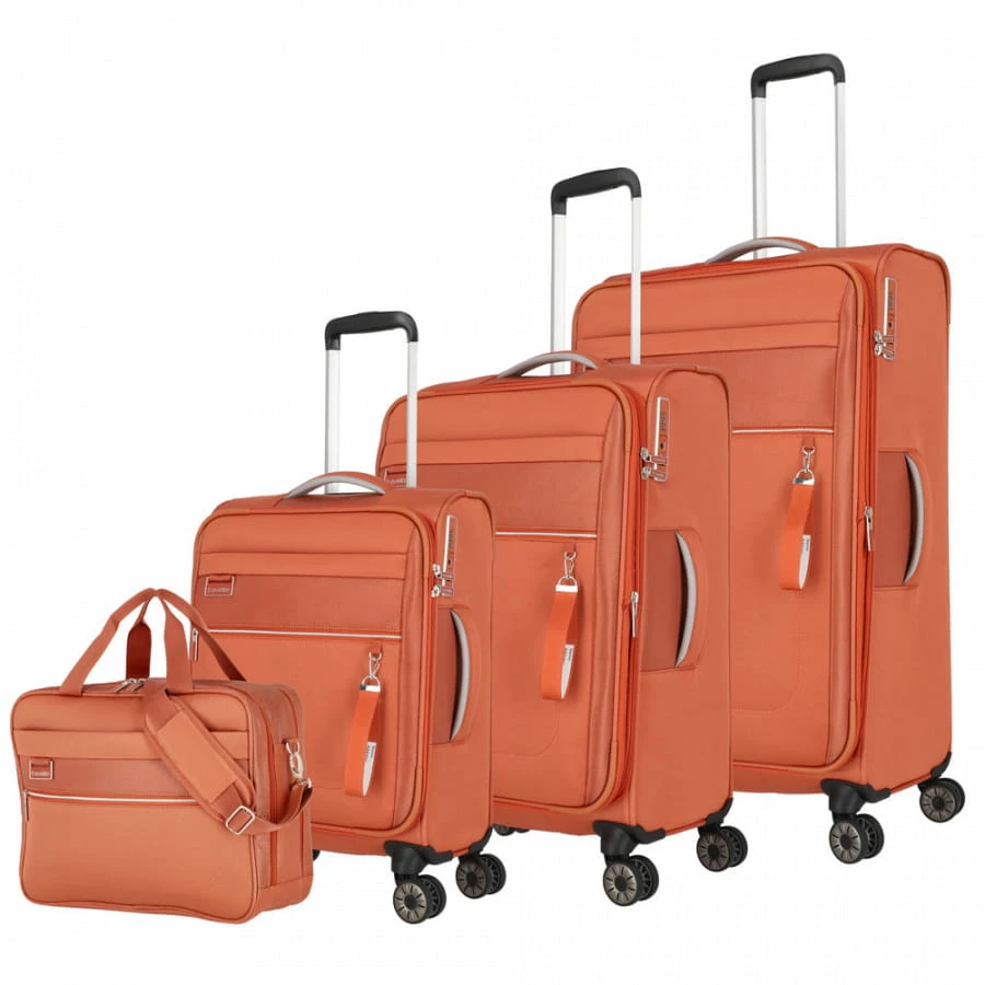 Travelite Miigo Trolley-Set 4tlg S-M-L Und Bordtasche Safran 1 Travelite Miigo Trolley-Set 4tlg S-M-L Und Bordtasche Safran