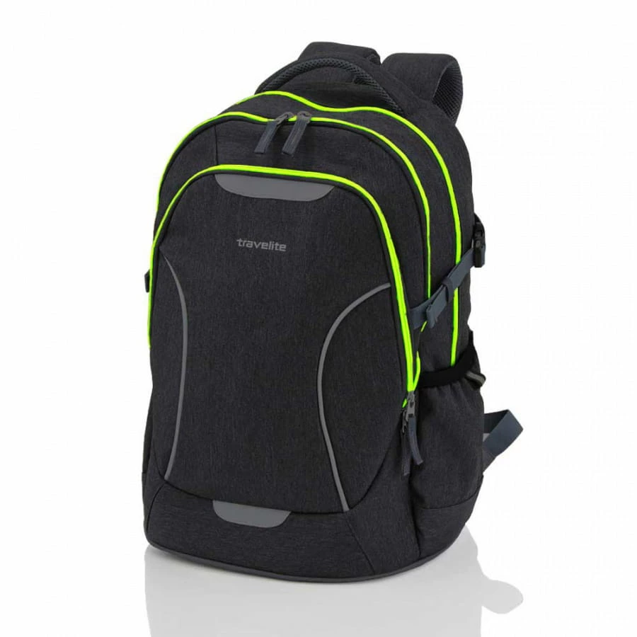 Travelite Basics Schulrucksack Anthrazit-Neongrün 1 Travelite Basics Schulrucksack Anthrazit-Neongrün