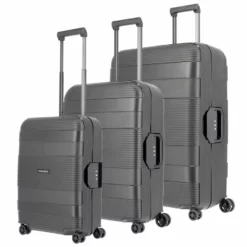 Travelite Korfu 4-Rollen Trolley-Set 3tlg S-M-L Schwarz